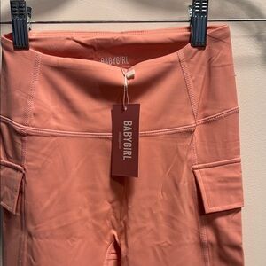 Babygirl Pink Leggings with Side Pockets